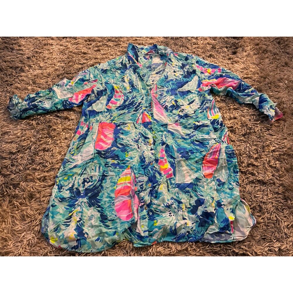 Lilly Pulitzer Natalie Shirtdress Swim Cover Up sz XS
